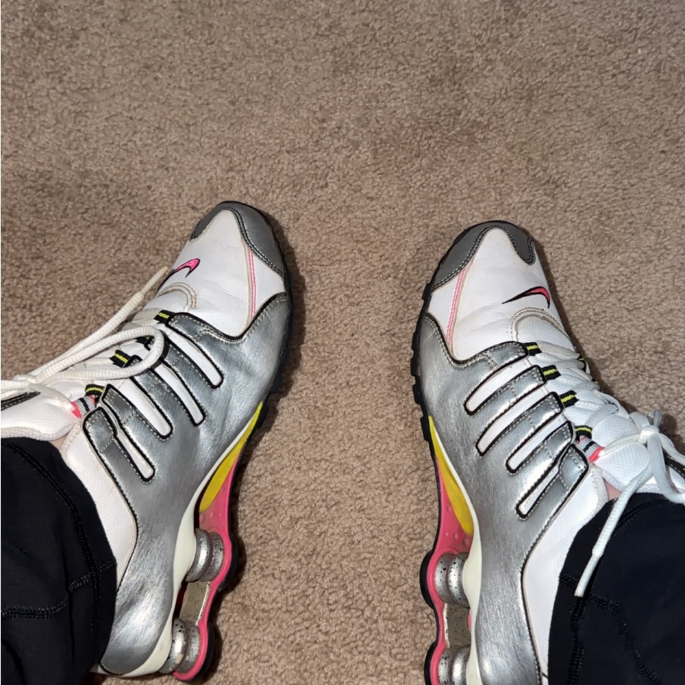 Nike Silver and White Athletic Shoes